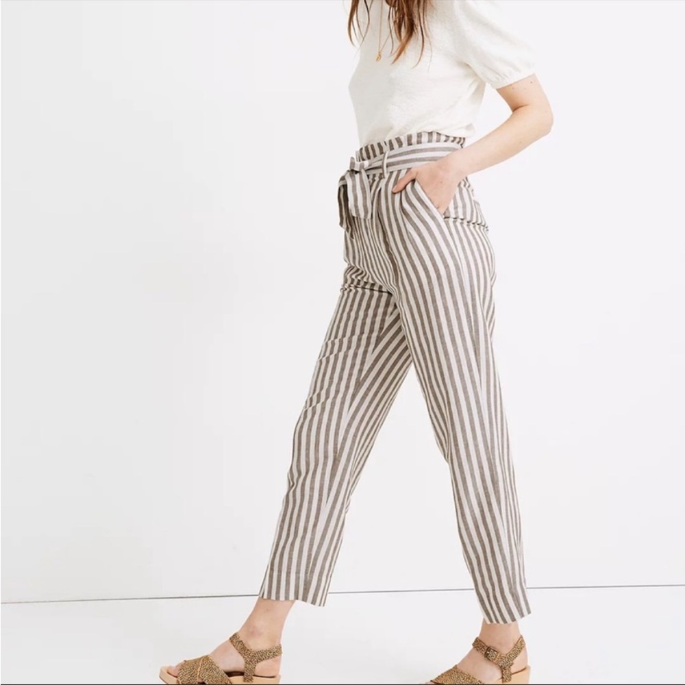 Madewell High-Rise Paper Bag Linen Blend Pant, 12 - Picture 13 of 13